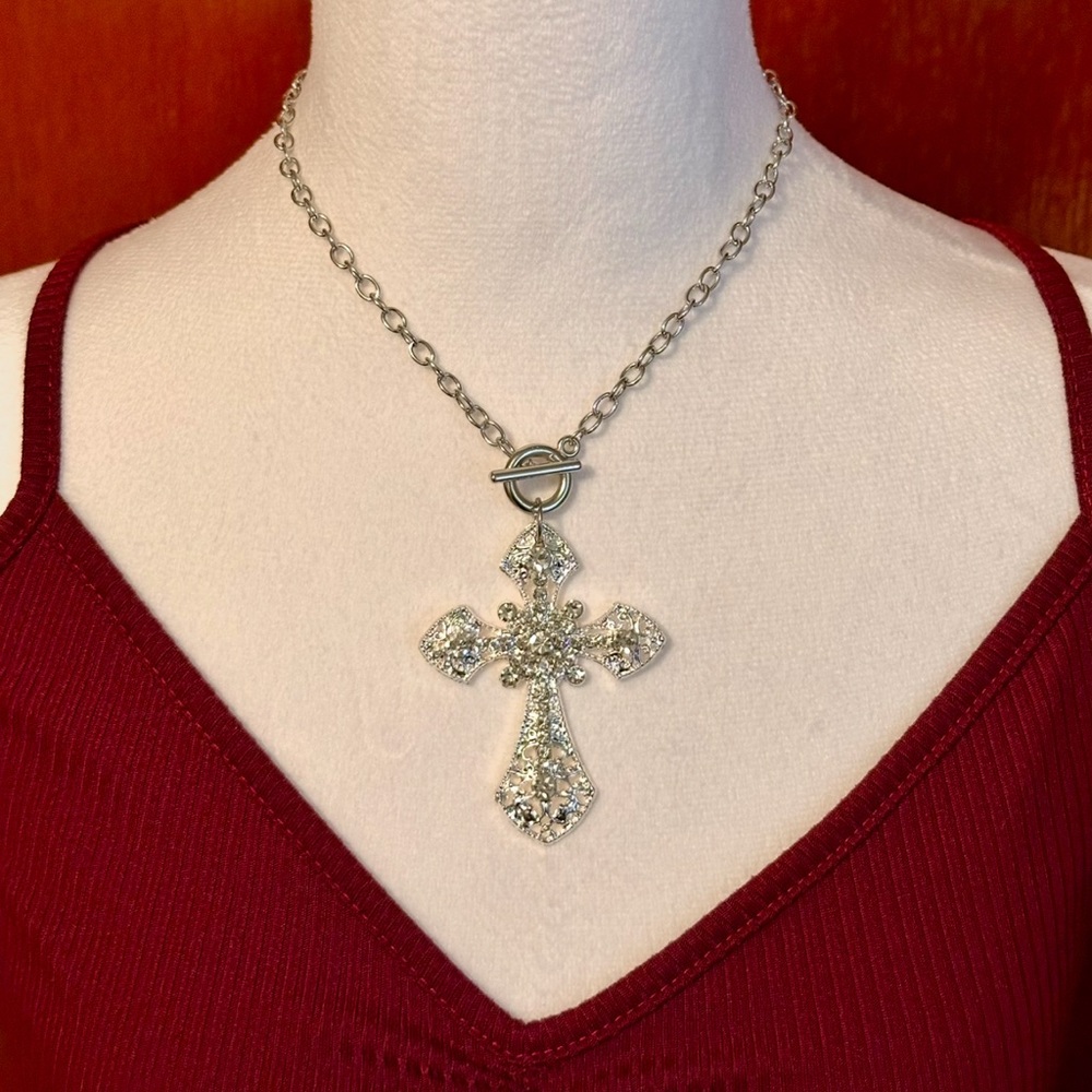 Crystal Cross Pendant Necklace